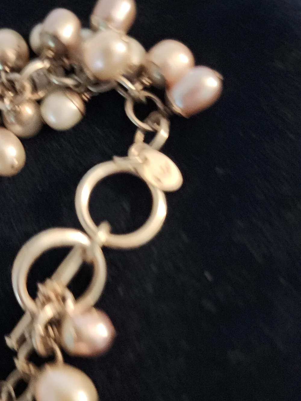 Vintage SILPADA Sterling Silver Pink White And Cream Pearl Cha Cha Bracelet